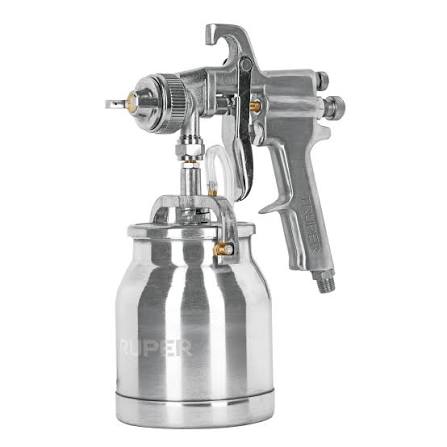 Pistola p/pintar succion HVHP vaso alum, 1.8mm, 2 val Truper