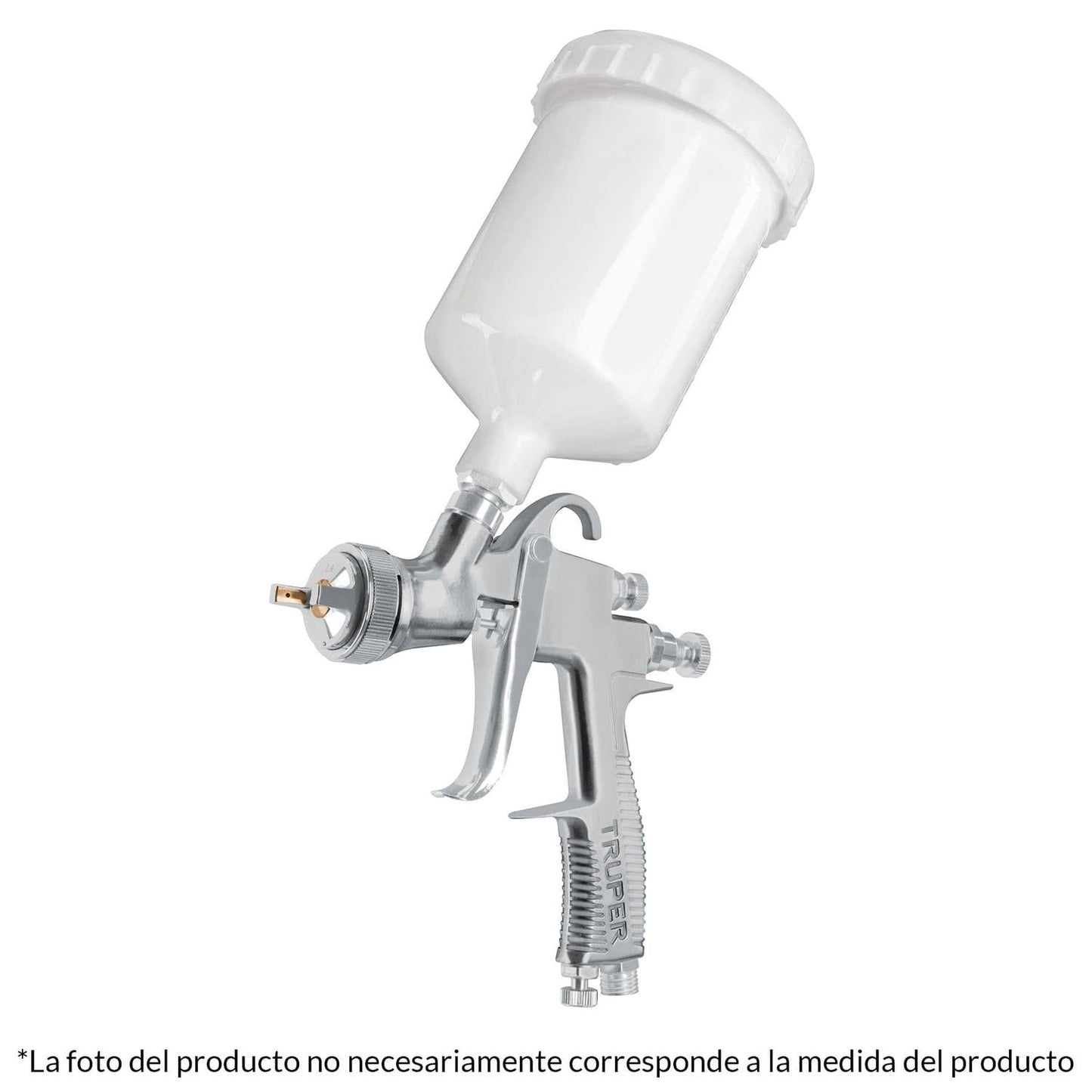 Pistola p/pintar gravedad LVLP vaso plastico, 2 mm, Truper