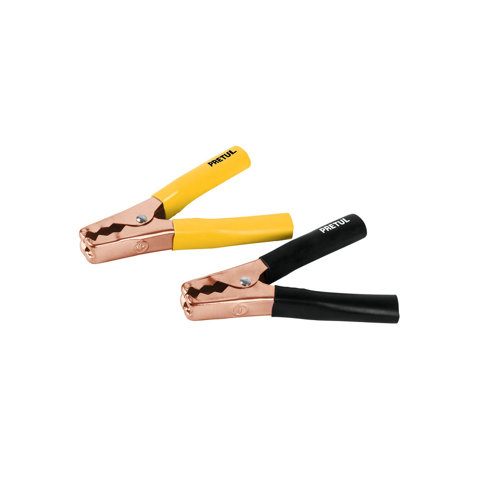 Caballete con 2 caimanes para cables pasa corriente, Pretul