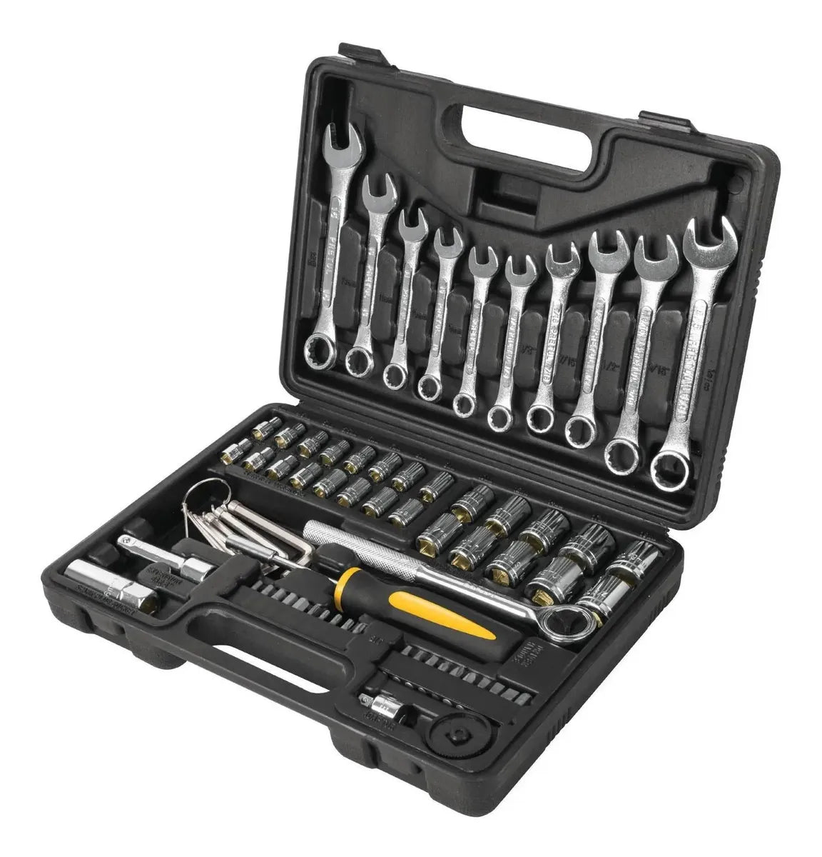 JUEGO DE 70 HERRAMIENTAS 1/4" Y 3/8" PARA MECANICO PRETUL 22981