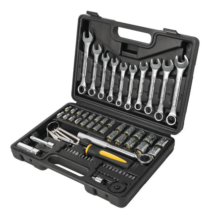 JUEGO DE 70 HERRAMIENTAS 1/4" Y 3/8" PARA MECANICO PRETUL 22981