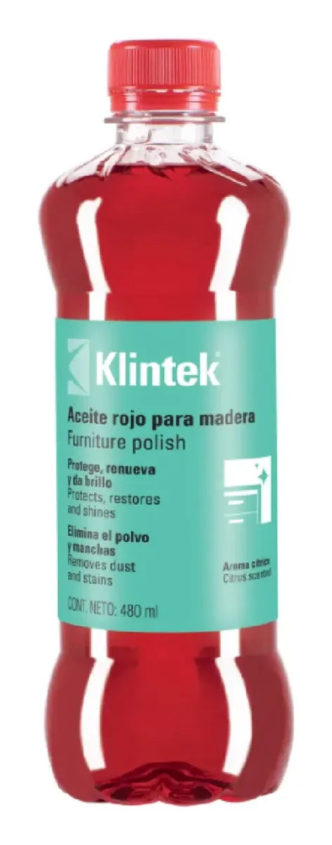 ACEITE ROJO PARA MUEBLES 480 ML KLINTEK
