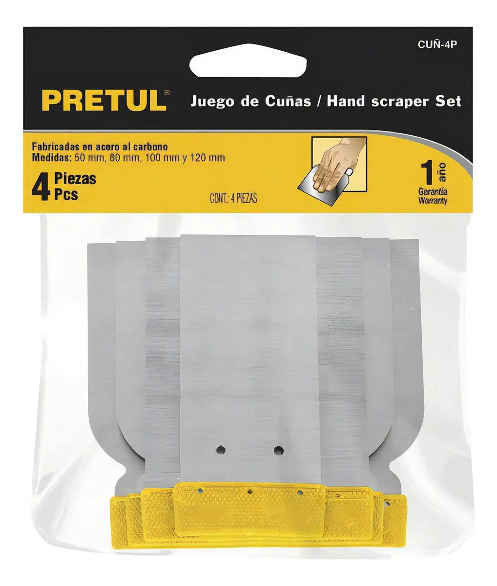 SET DE 4 CUÑAS CON MANGO PRETUL.