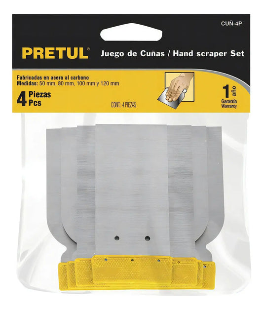 SET DE 4 CUÑAS CON MANGO PRETUL.