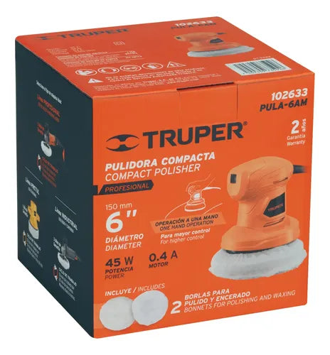 PULIDORA ORBITAL 6"DE MANO 45W