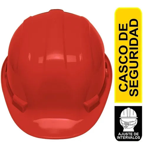 CASCO DE SEGURIDAD,AJUSTE DE INTERVALO COLOR ROJO, PRETUL