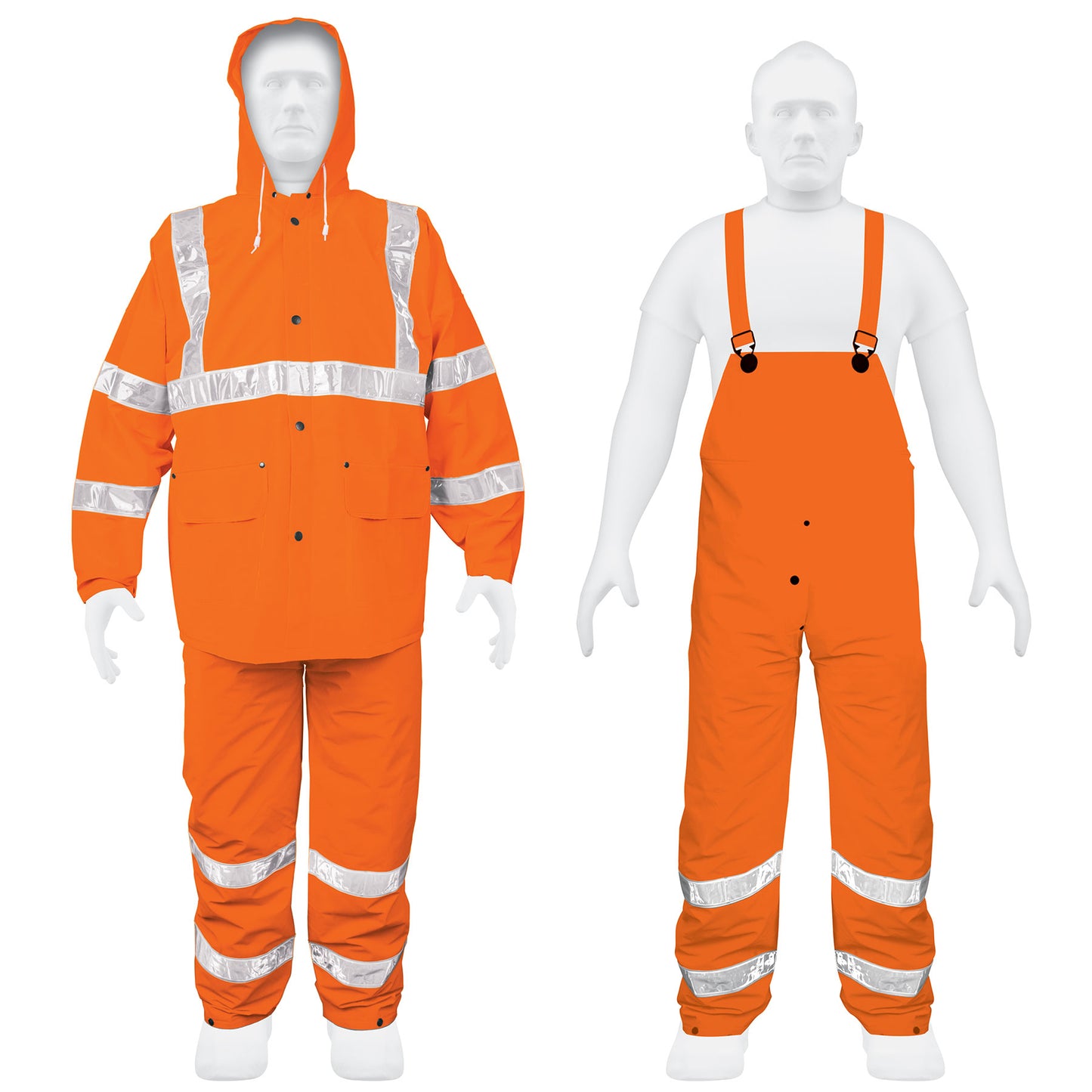 CONJUNTO IMPERMEABLE DOBLE CAPA, CON REFLEJANTE NARANJA TRUPER.
