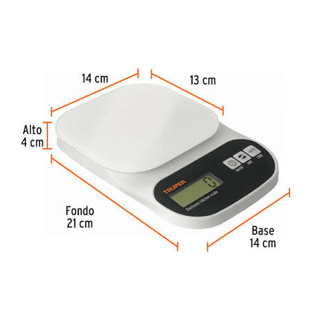 BASCULA DIGITAL PARA COCINA, 5 KG, PLATO DE VIDRIO